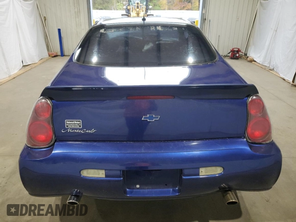 2005 Chevrolet Monte Carlo LS with VIN 2G1WW12E759263292, listed as a Copart auction lot 84728294 with 234,038 mi miles and Salvage Title. Bid and sale history available at carsss.com. Image 6.