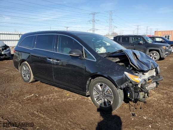 2015 Honda Odyssey Touring Elite with VIN 5FNRL5H93FB077180, listed as a Copart auction lot 43646385 with 133,023 mi miles and Salvage Title. Bid and sale history available at carsss.com. Image 4.