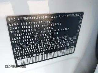 2020 Volkswagen Tiguan S z VIN 3VV1B7AX4LM098567, wystawiony jako IAAI lot #41504191 z przebiegiem 106 012 mil mil oraz . Historia ofert i sprzedaży dostępna na DreamBid. Obrazek 9.