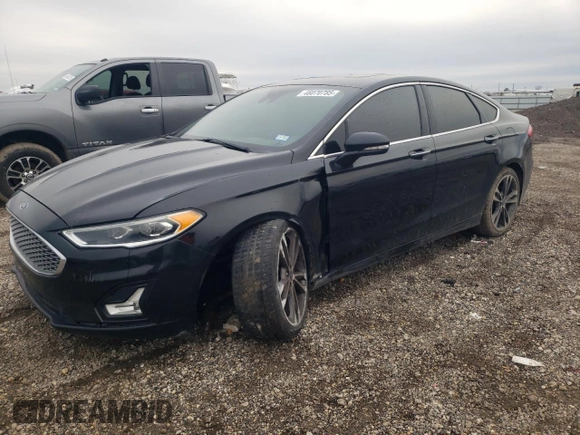 2020 Ford Fusion Titanium with VIN 3FA6P0K98LR175611, listed as a Copart auction lot 46070785 with 107,909 mi miles and Salvage title. Bid and sale history available at DreamBid. Image 1.