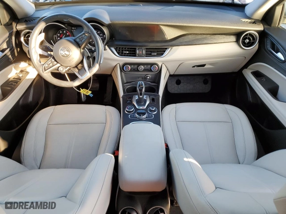 2021 Alfa Romeo Stelvio Sport with VIN ZASPAKAN5M7D03362, listed as a Copart auction lot 85496214 with 24,390 mi miles and Salvage Title. Bid and sale history available at carsss.com. Image 8.