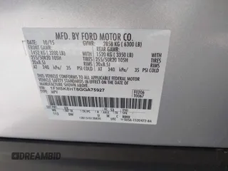 2016 Ford Explorer Platinum with VIN 1FM5K8HT8GGA75927, listed as a IAAI auction lot 42070295 with 135,093 mi miles and . Bid and sale history available at DreamBid. Image 9.