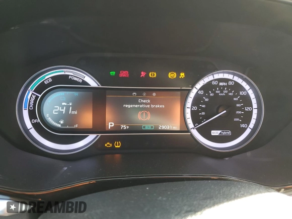 2021 Kia Niro LX with VIN KNDCB3LC7M5470078, listed as a Copart auction lot 46506875 with 29,031 mi miles and Salvage Title. Bid and sale history available at carsss.com. Image 9.