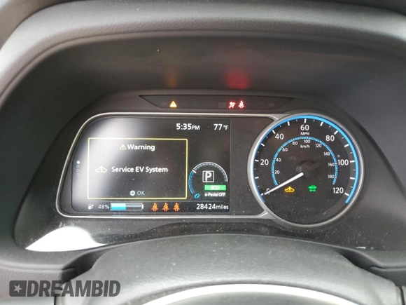 2023 Nissan LEAF SV Plus with VIN 1N4CZ1CV4PC555628, listed as a Copart auction lot 61274595 with 28,424 mi miles and Salvage title. Bid and sale history available at DreamBid. Image 9.