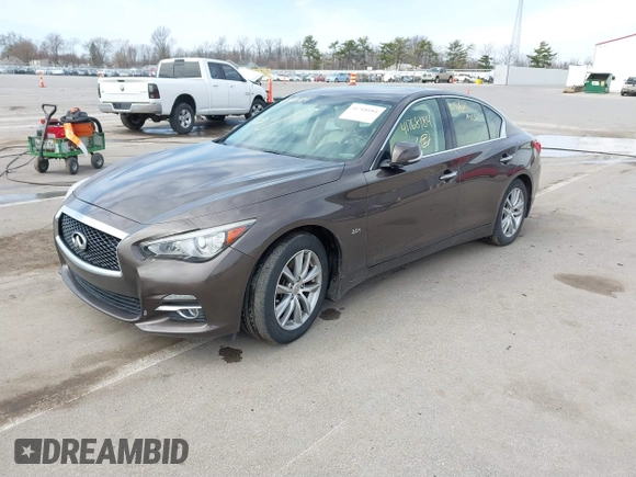 2016 Infiniti Q50 2.0t Premium with VIN JN1CV7AR3GM250651, listed as a IAAI auction lot 41768184 with 105,621 mi miles. Bid and sale history available at carsss.com. Image 17.