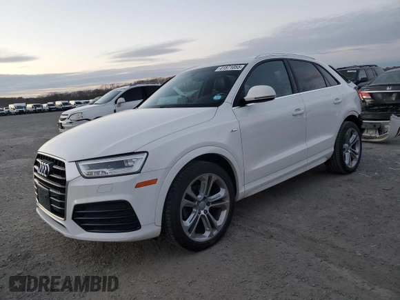 2017 Audi Q3 Prestige with VIN WA1GCCFS1HR017228, listed as a Copart auction lot 41571055 with 63,301 mi miles and Salvage Title. Bid and sale history available at carsss.com. Image 1.