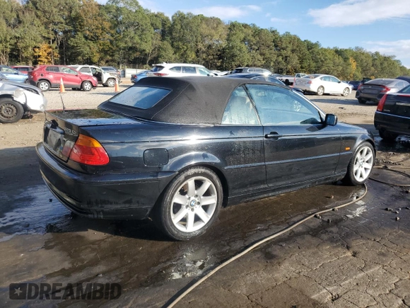 2001 BMW 3 Series 325Ci with VIN WBABS33421JY53592, listed as a Copart auction lot 80011414 with 0 mi miles and Salvage Title. Bid and sale history available at carsss.com. Image 3.