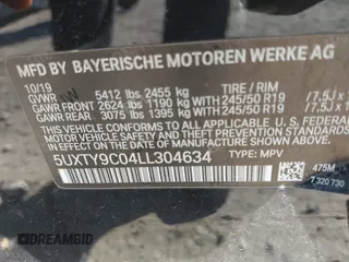 2020 BMW X3 M40i with VIN 5UXTY9C04LL304634, listed as a IAAI auction lot 41821262 with 71,731 mi miles and . Bid and sale history available at DreamBid. Image 9.