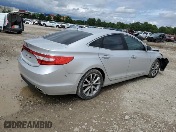 2015 Hyundai Azera with VIN KMHFG4JG9FA469367, listed as a Copart auction lot 61413525 with 136,608 mi miles and Salvage title. Bid and sale history available at DreamBid. Image 3.