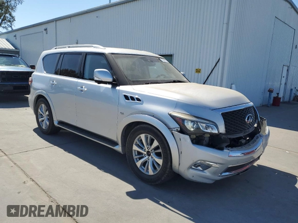 2015 Infiniti QX80 with VIN JN8AZ2NE4F9083791, listed as a Copart auction lot 72215874 with 82,691 mi miles and Salvage Title. Bid and sale history available at carsss.com. Image 4.