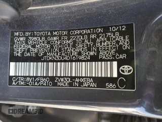2013 Toyota Prius One with VIN JTDKN3DU4D1619824, listed as a Copart auction lot 53987045 with 147,628 mi miles and Salvage Title. Bid and sale history available at DreamBid. Image 12.