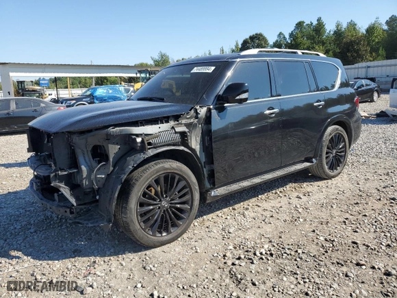 2021 Infiniti QX80 PREMIUM SELECT with VIN JN8AZ2AD2M9861502, listed as a Copart auction lot 74489994 with 42,020 mi miles and Salvage Title. Bid and sale history available at carsss.com. Image 1.
