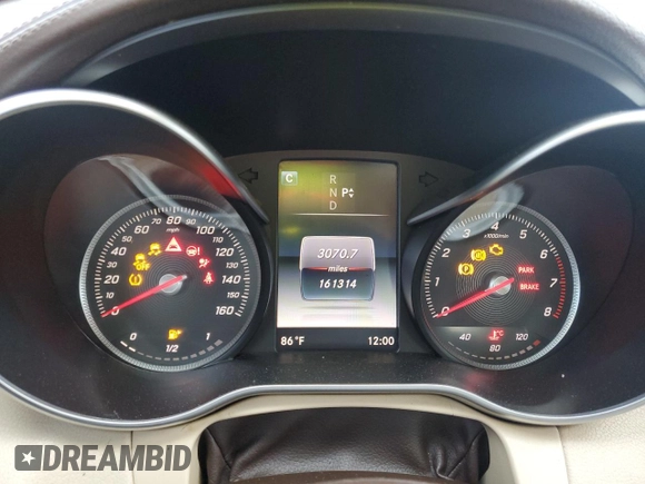 2016 Mercedes-Benz C 300 with VIN 55SWF4JB7GU156174, listed as a Copart auction lot 61956355 with 161,314 mi miles and Clean title. Bid and sale history available at DreamBid. Image 9.