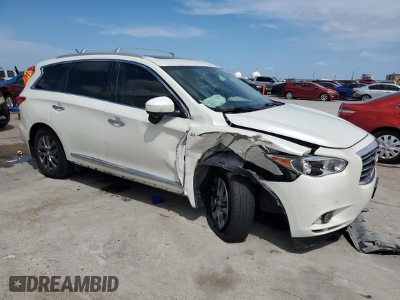 2015 Infiniti QX60 with VIN 5N1AL0MMXFC538815, listed as a Copart auction lot 62143805 with 84,910 mi miles and Salvage title. Bid and sale history available at DreamBid. Image 4.