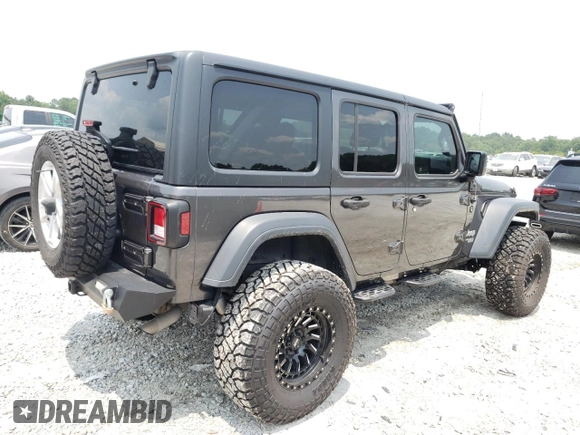 2018 Jeep Wrangler Unlimited Sport z VIN 1C4HJXDG1JW225039, wystawiony jako Copart lot #58772725 z przebiegiem 80 839 mil mil oraz Szkoda całkowita • Salvage title. Historia ofert i sprzedaży dostępna na DreamBid. Obrazek 3.