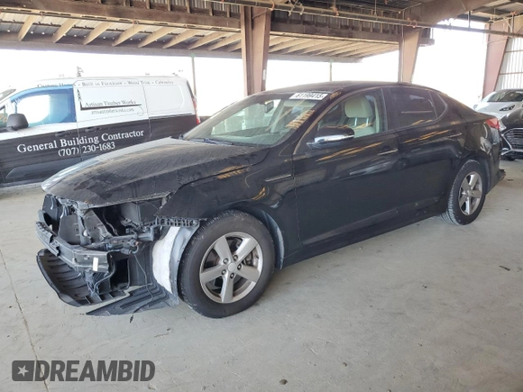 2014 Kia Optima LX with VIN 5XXGM4A79EG321207, listed as a Copart auction lot 61199415 with 150,485 mi miles and Salvage title. Bid and sale history available at DreamBid. Image 1.