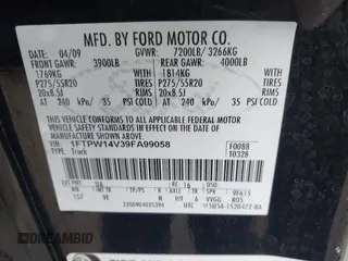 2009 Ford F-150 XL z VIN 1FTPW14V39FA99058, wystawiony jako IAAI lot #42300326 z przebiegiem 198 000 mil mil oraz . Historia ofert i sprzedaży dostępna na DreamBid. Obrazek 9.