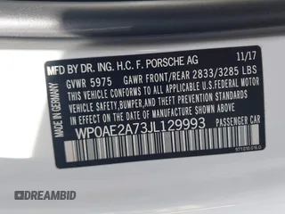 2018 Porsche Panamera 4 E-Hybrid z VIN WP0AE2A73JL129993, wystawiony jako IAAI lot #41602216 z przebiegiem 53 426 mil mil oraz . Historia ofert i sprzedaży dostępna na DreamBid. Obrazek 9.