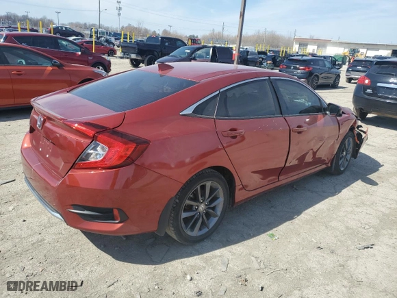 2021 Honda Civic Sedan EX-L with VIN 2HGFC1F77MH701293, listed as a Copart auction lot 49595975 with 78,054 mi miles and Salvage Title. Bid and sale history available at carsss.com. Image 3.