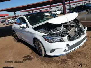 2019 Mercedes-Benz CLA with VIN WDDSJ4EB5KN747130, listed as a IAAI auction lot 41516748 with 57,205 mi miles. Bid and sale history available at carsss.com. Image 1.