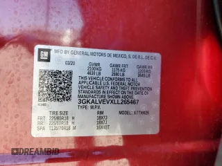 2020 GMC Terrain SLT with VIN 3GKALVEVXLL265467, listed as a Copart auction lot 81483374 with 70,039 mi miles and Salvage Title. Bid and sale history available at carsss.com. Image 15.