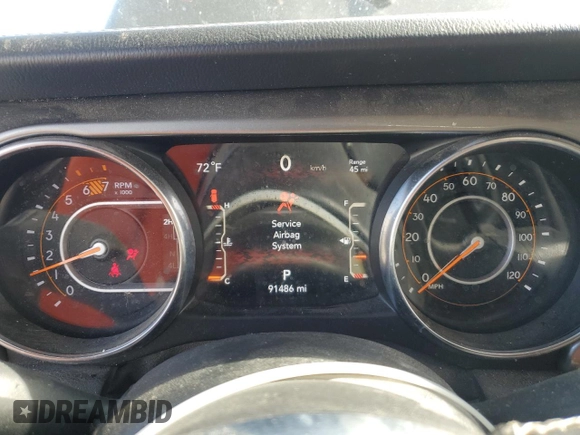 2019 Jeep Wrangler Unlimited Sahara z VIN 1C4HJXEN0KW588687, wystawiony jako Copart lot #52812895 z przebiegiem 91 486 mil mil oraz Szkoda całkowita • Salvage title. Historia ofert i sprzedaży dostępna na DreamBid. Obrazek 9.