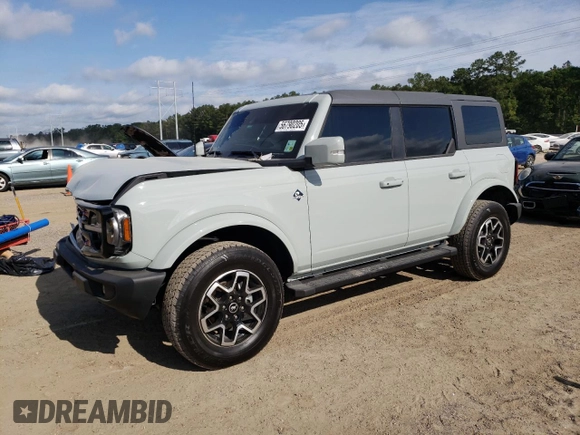 2024 Ford Bronco Outer Banks с VIN 1FMEE8BP8RLA73270, выставлен на аукционе Copart как лот 56790205 с пробегом 8 715 миль миль и Списание • Salvage title. История ставок и продаж доступна на DreamBid. Изображение 1.
