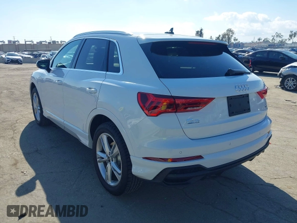 2023 Audi Q3 S line Premium Plus with VIN WA1EECF31P1116199, listed as a IAAI auction lot 41560100 with 18,375 mi miles. Bid and sale history available at carsss.com. Image 3.