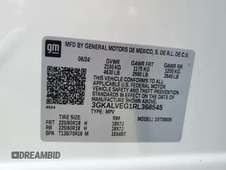 2024 GMC Terrain SLT z VIN 3GKALVEG1RL368545, wystawiony jako Copart lot #58177855 z przebiegiem 21 301 mil mil oraz Szkoda całkowita • Salvage title. Historia ofert i sprzedaży dostępna na DreamBid. Obrazek 13.