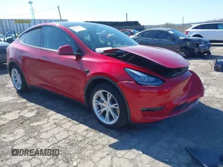 2021 Tesla Model Y Standard Range with VIN 5YJYGDED1MF111410, listed as a IAAI auction lot 41942323 with 24,836 mi miles. Bid and sale history available at carsss.com. Image 1.
