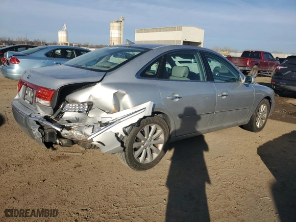 2009 Hyundai Azera GLS with VIN KMHFC46D99A358459, listed as a Copart auction lot 73316404 with 212,320 mi miles and Salvage Title. Bid and sale history available at carsss.com. Image 3.