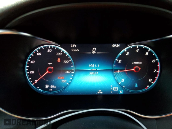 2021 Mercedes-Benz C 300 with VIN W1KWF8EB3MR643449, listed as a Copart auction lot 53101365 with 38,631 mi miles and Salvage title. Bid and sale history available at DreamBid. Image 9.