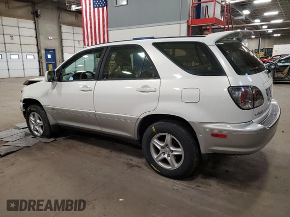 2002 Lexus RX 300 with VIN JTJHF10U220260734, listed as a Copart auction lot 80575794 with 161,218 mi miles and Salvage Title. Bid and sale history available at carsss.com. Image 2.