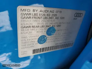2020 Audi Q3 S line Premium Plus with VIN WA1EECF36L1004153, listed as a Copart auction lot 60377034 with 100,207 mi miles and Salvage Title. Bid and sale history available at carsss.com. Image 13.