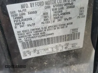 2002 Ford F-150 Harley Davidson with VIN 1FTRW07332KE10689, listed as a Copart auction lot 88341885 with 0 mi miles and Salvage Title. Bid and sale history available at carsss.com. Image 14.