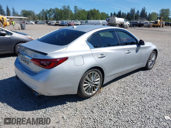 2018 Infiniti Q50 3.0t Luxe with VIN JN1EV7AR1JM443400, listed as a IAAI auction lot 42174726 with 74,677 mi miles. Bid and sale history available at carsss.com. Image 4.