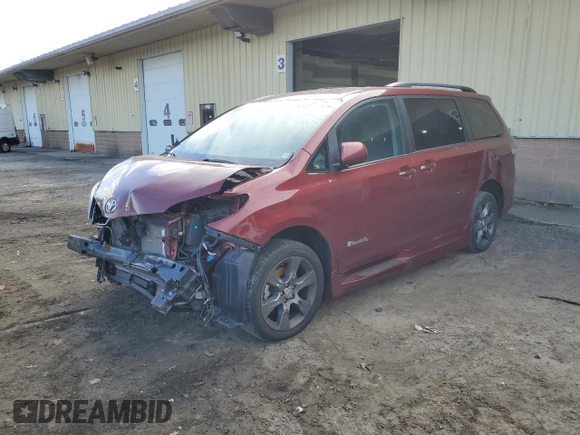 2015 Toyota Sienna SE with VIN 5TDXK3DC9FS565674, listed as a Copart auction lot 81254394 with 56,502 mi miles and Salvage Title. Bid and sale history available at DreamBid. Image 1.