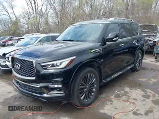 2020 Infiniti QX80 LUXE with VIN JN8AZ2NE8L9251265, listed as a IAAI auction lot 41892787 with 92,297 mi miles. Bid and sale history available at carsss.com. Image 2.