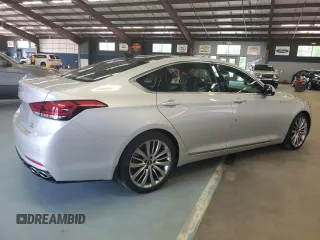 2018 Genesis G80 Ultimate with VIN KMHGN4JFXJU245842, listed as a Copart auction lot 62599064 with 9,567 mi miles and Salvage Title. Bid and sale history available at carsss.com. Image 3.