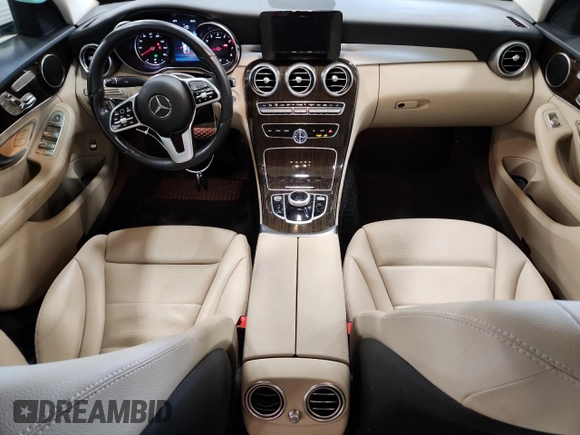 2019 Mercedes-Benz C 300 with VIN 55SWF8EB4KU301052, listed as a Copart auction lot 58484355 with 52,917 mi miles and Salvage title. Bid and sale history available at DreamBid. Image 8.