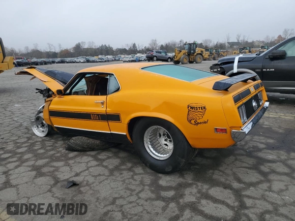 1970 Ford Mustang z VIN 0T02H149716, wystawiony jako Copart lot #78257704 z przebiegiem 3 658 mil mil oraz Szkoda całkowita • Salvage title. Historia ofert i sprzedaży dostępna na DreamBid. Obrazek 2.