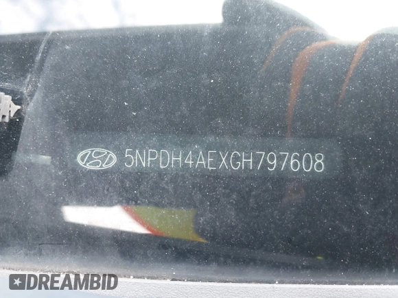 2016 Hyundai Elantra SE z VIN 5NPDH4AEXGH797608, wystawiony jako IAAI lot #42432065 z przebiegiem 139 861 mil mil oraz . Historia ofert i sprzedaży dostępna na DreamBid. Obrazek 9.