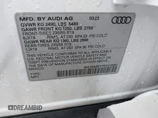 2023 Audi Q5 Sportback S line Premium Plus with VIN WA15AAFY7P2119257, listed as a IAAI auction lot 41413204 with 12,671 mi miles and . Bid and sale history available at DreamBid. Image 9.