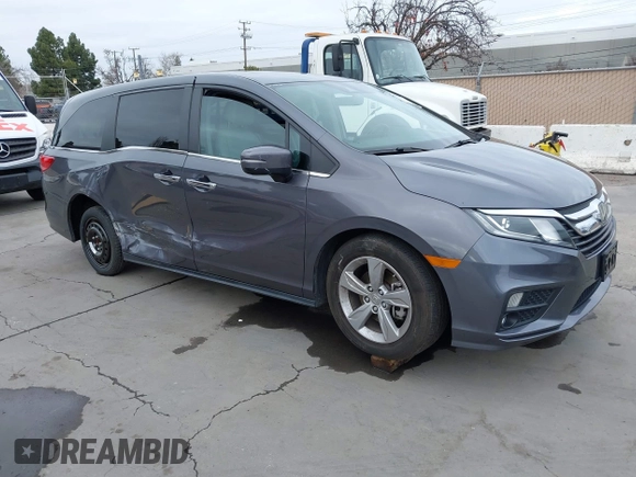 2019 Honda Odyssey EX-L with VIN 5FNRL6H70KB095795, listed as a IAAI auction lot 41535095 with 66,226 mi miles. Bid and sale history available at carsss.com. Image 1.