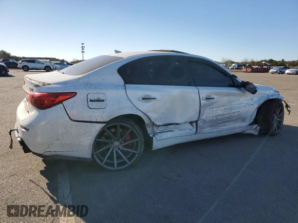 2014 Infiniti Q50 Sport with VIN JN1BV7AP7EM689505, listed as a Copart auction lot 80259044 with Not Provided miles and Salvage Title. Bid and sale history available at DreamBid. Image 3.