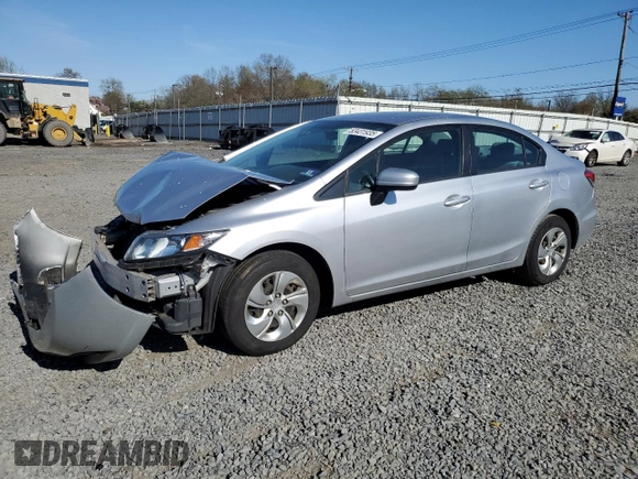 2015 Honda Civic Sedan LX with VIN 19XFB2F51FE280661, listed as a Copart auction lot 53431935 with 175,730 mi miles and Salvage Title. Bid and sale history available at carsss.com. Image 1.