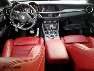 2023 Alfa Romeo Stelvio Ti with VIN ZASPAKBN9P7D57170, listed as a Copart auction lot 43062075 with 35,783 mi miles and Salvage Title. Bid and sale history available at carsss.com. Image 8.