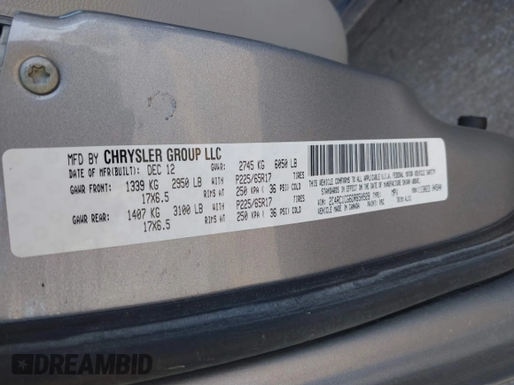 2013 Chrysler Town & Country Touring-L with VIN 2C4RC1CG6DR650928, listed as a IAAI auction lot 41740639 with 198,678 mi miles. Bid and sale history available at carsss.com. Image 9.