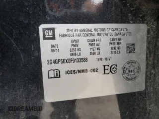 2015 Buick Regal Premium I с VIN 2G4GP5EX0F9133588, выставлен на аукционе Copart как лот 60503745 с пробегом 148 768 миль миль и Списание • Salvage title. История ставок и продаж доступна на DreamBid. Изображение 12.