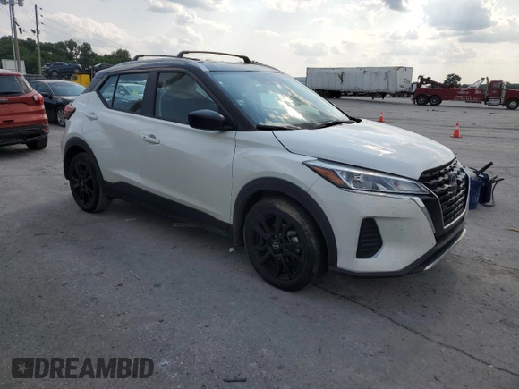 2023 Nissan Kicks SV with VIN 3N1CP5CV9PL567496, listed as a Copart auction lot 60511995 with 27,514 mi miles and Salvage title. Bid and sale history available at DreamBid. Image 4.